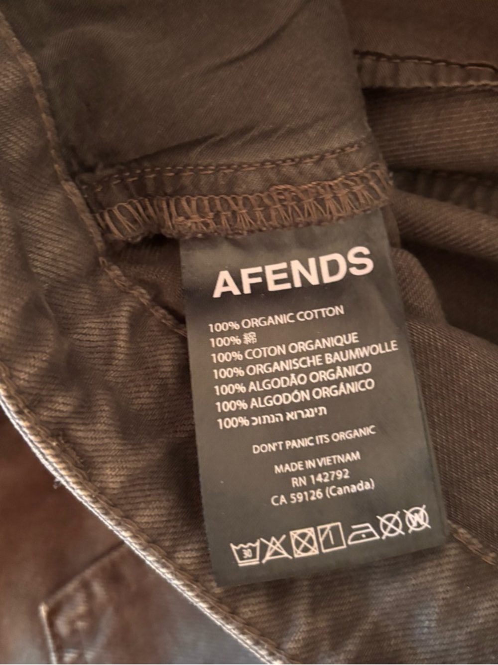 Afends Shelby Organic Denim Wide Leg Jean Long / Faded Coffee Size 30 - Picture 6 of 7
